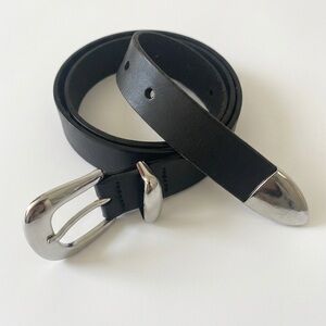 MADEWELL Skinny Leather Western Belt Black